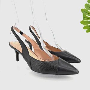 Cole Haan The Go To Leather Pumps Black Leather Slingback Pointy Size 9 Stiletto